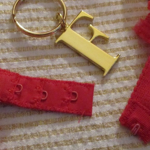 SIMONE RED LACE SATIN GARTER - Picture 12 of 13